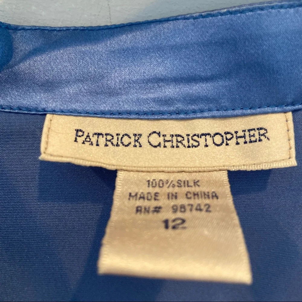 VINTAGE 90’s Patrick Christopher Silk Puff Sleeve Blouse Size 12